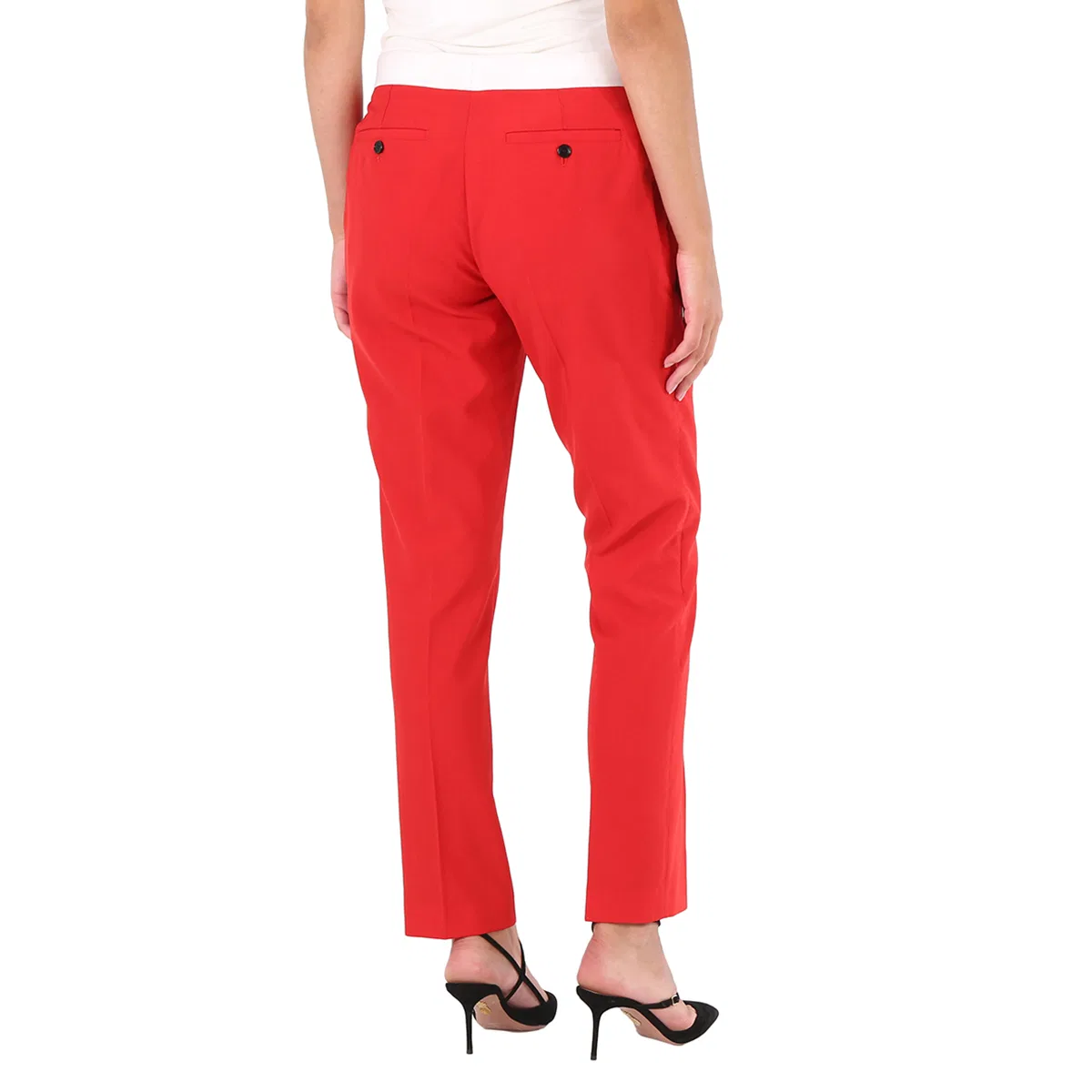 Брюки женские прямого кроя из шерсти Hanover Two-tone Wool Tailored Trousers Burberry, Bright Red — фото 3