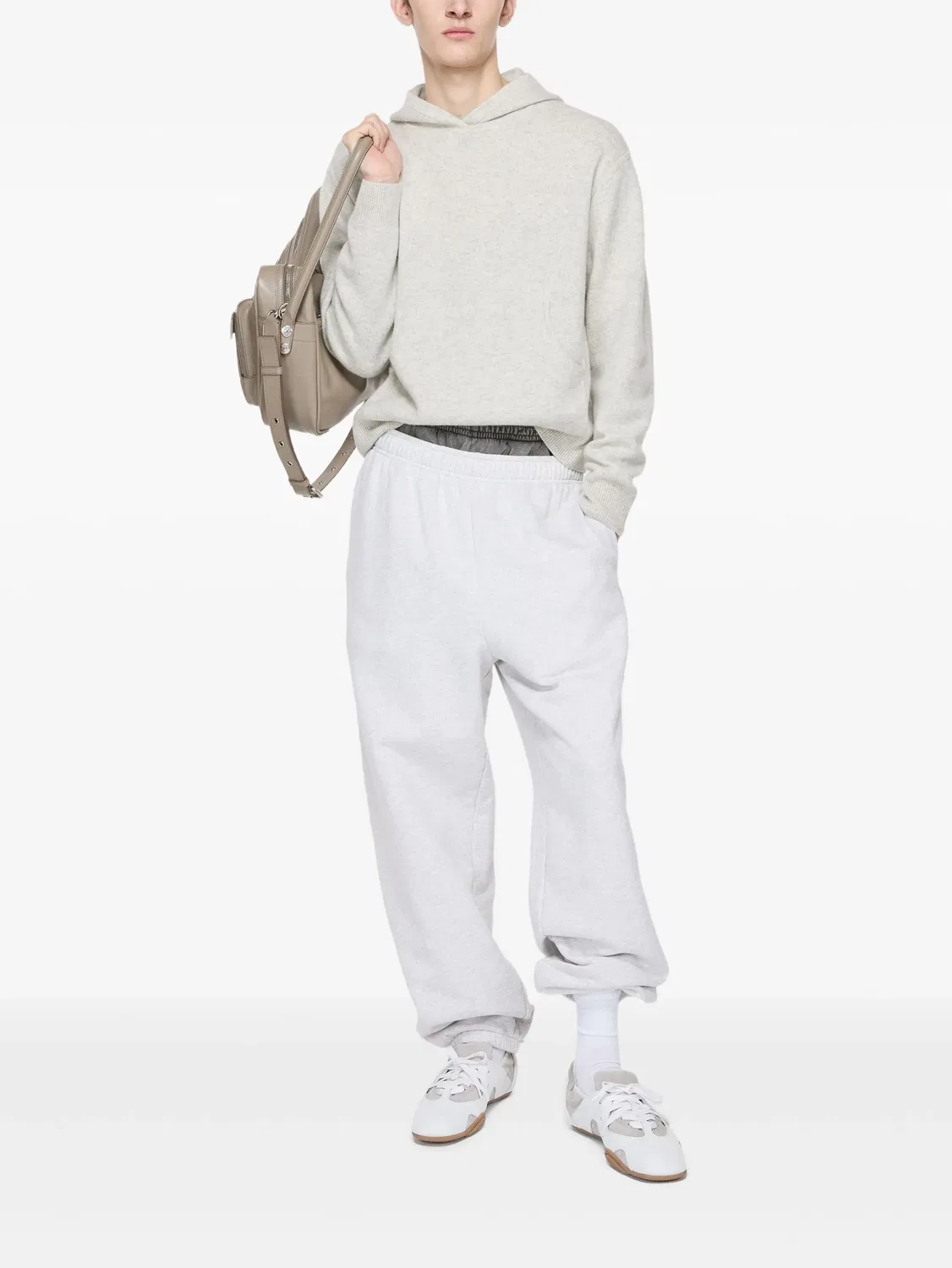 Худи из трикотажа Acne Studios, светло-серый