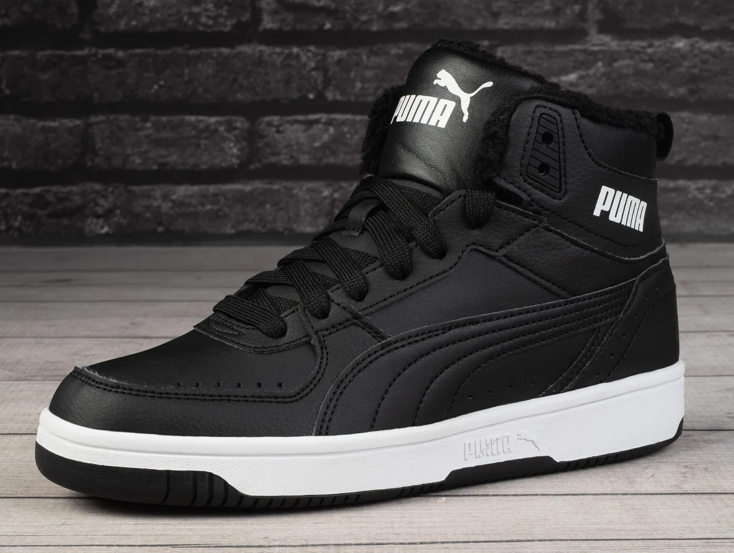 Детские кроссовки с ретро-дизайном Rebound Joy Fur Jr Puma, Schwarz Weiss Grau — фото 3