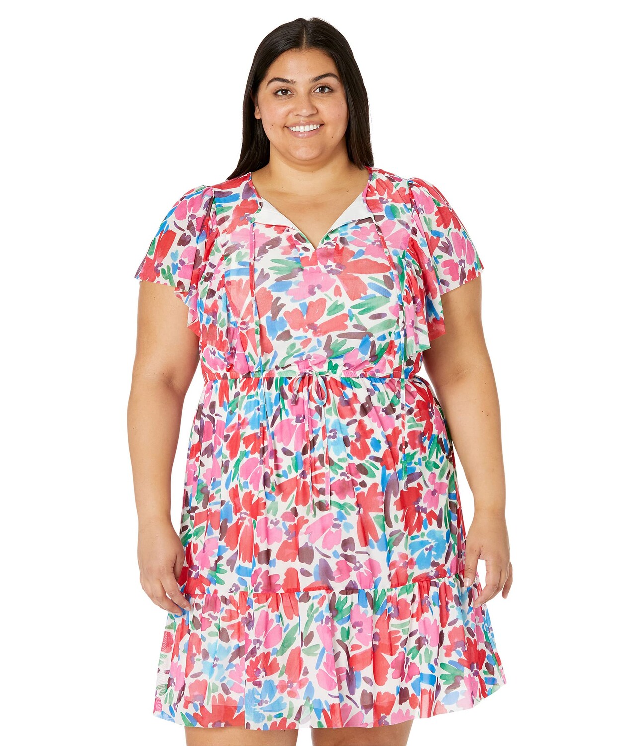 

Платье Donna Morgan, Plus Size Mini Dress with Flutter Sleeve