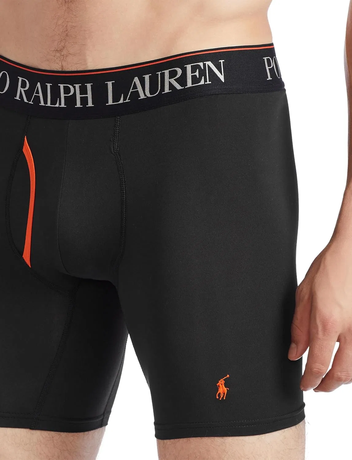 Боксеры 4D Flex Cooling Microfiber, POLO RALPH LAUREN, Black/Orange Black/Royal Black Red - 3 Pack — фото 4