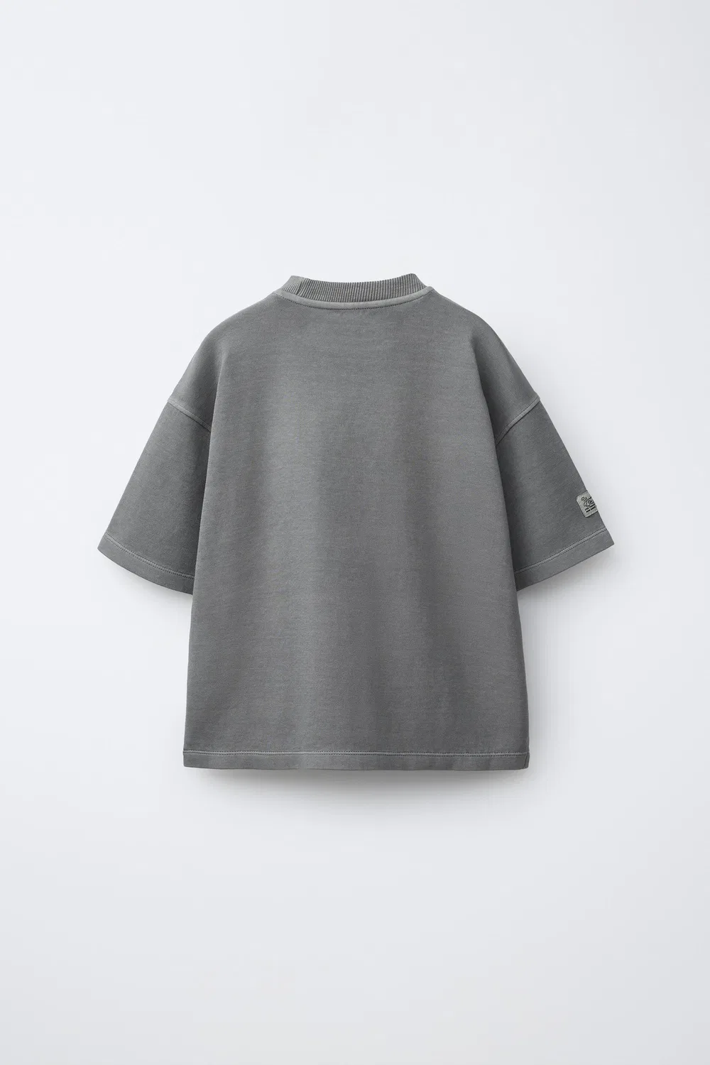 Футболка, окрашенная методом интерлок (техника окрашивания одежды) ZARA, Grey — фото 2