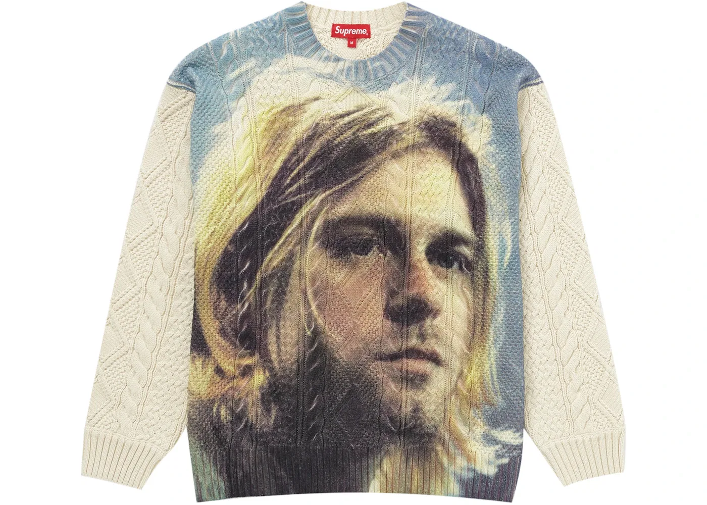 Мужской пуловер с принтом Kurt Cobain Supreme, Белый