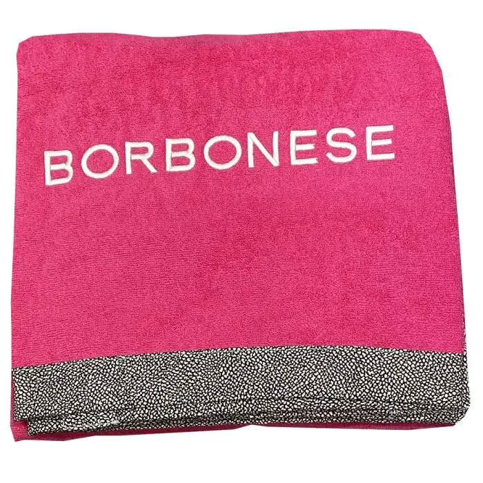 

Полотенце + рюкзак Borbonese Beach Mykonos In Sponge 100×180, розовый