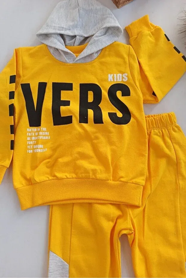 Детский комплект из свитшота и брюк с принтом Sportswear Dubi Baby, Yellow — фото 2