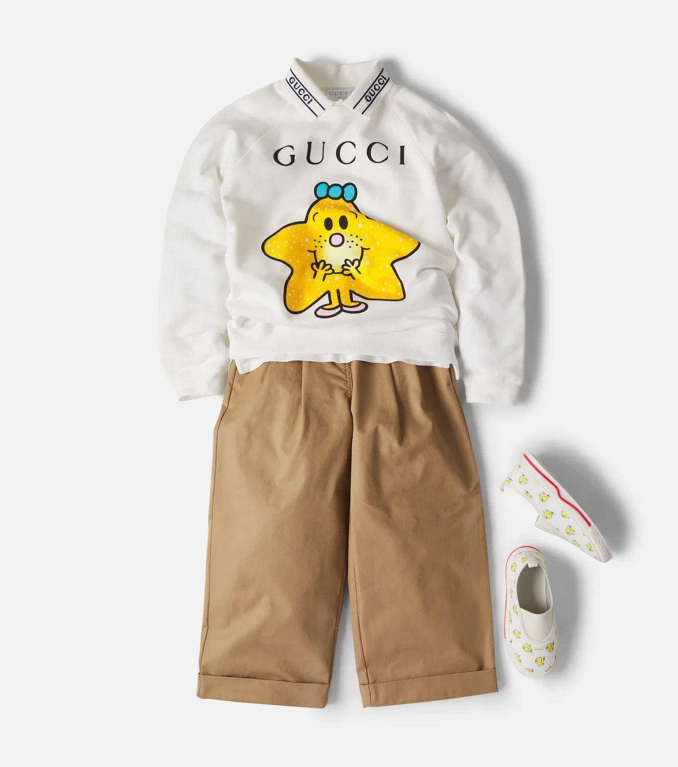 Детская толстовка из хлопка Gucci Kids x Mr. Men Little Miss, белый — фото 2