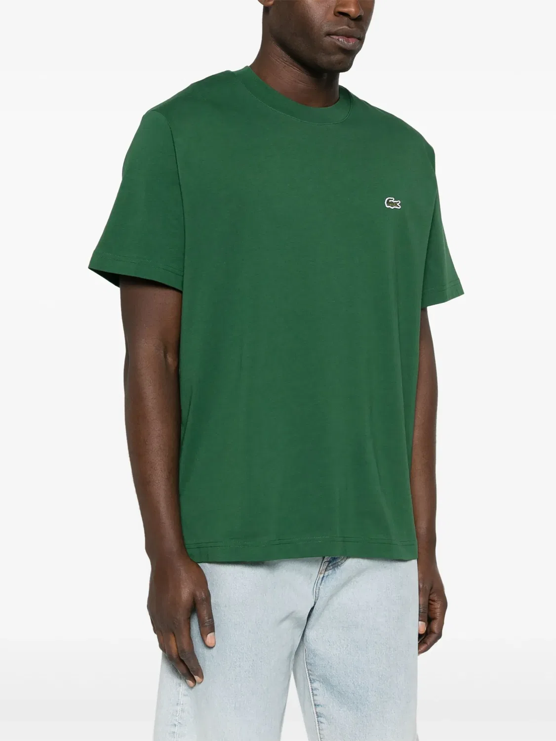 Футболка с логотипом из хлопка Lacoste, изумрудный — фото 2