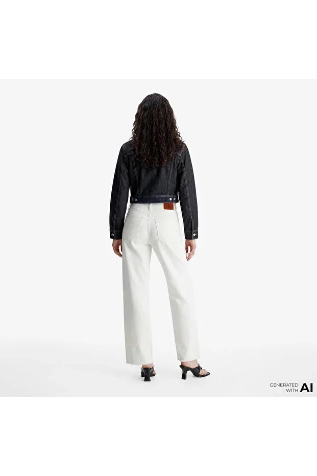 Женские джинсы с широкой штаниной Calvin Klein, Asn-White — фото 2