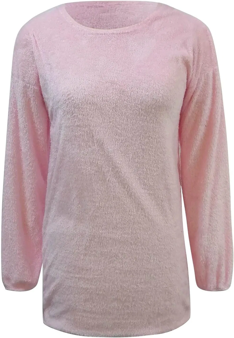 Женское платье-свитер свободное Plush Fuzzy Pullover, Pink — фото 3