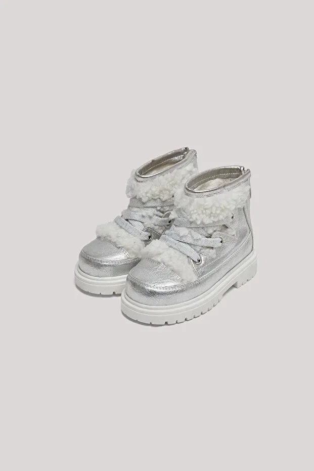 Детские туфли для девочек на шнуровке Gb Baby, Silver — фото 2