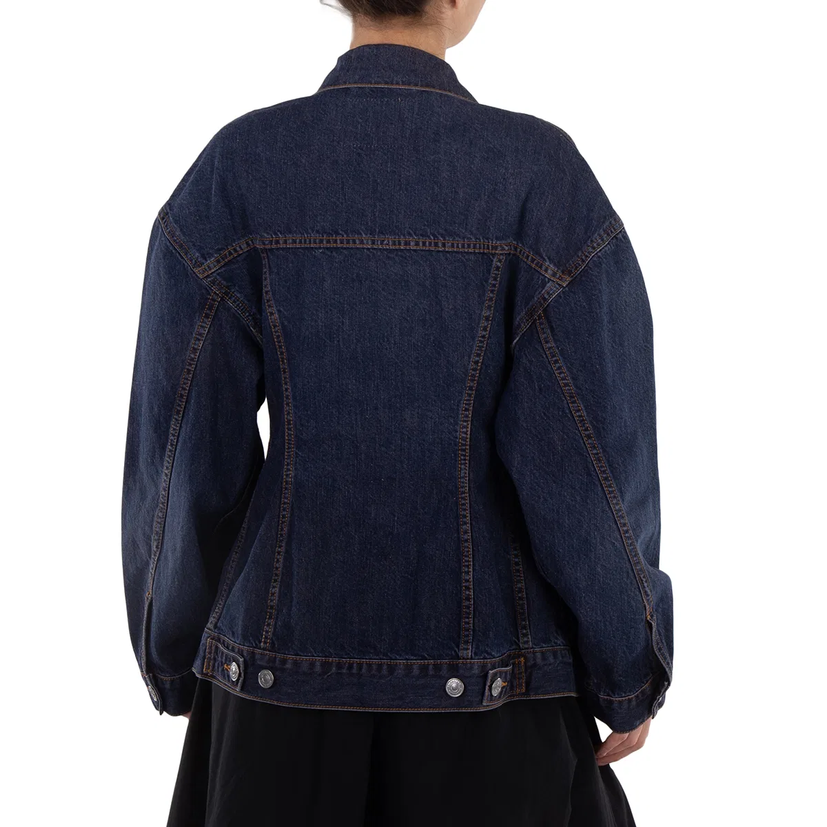 Жакет из денима Hourglass Cotton Denim Jacket Balenciaga, Blue Purple Two Tone — фото 3