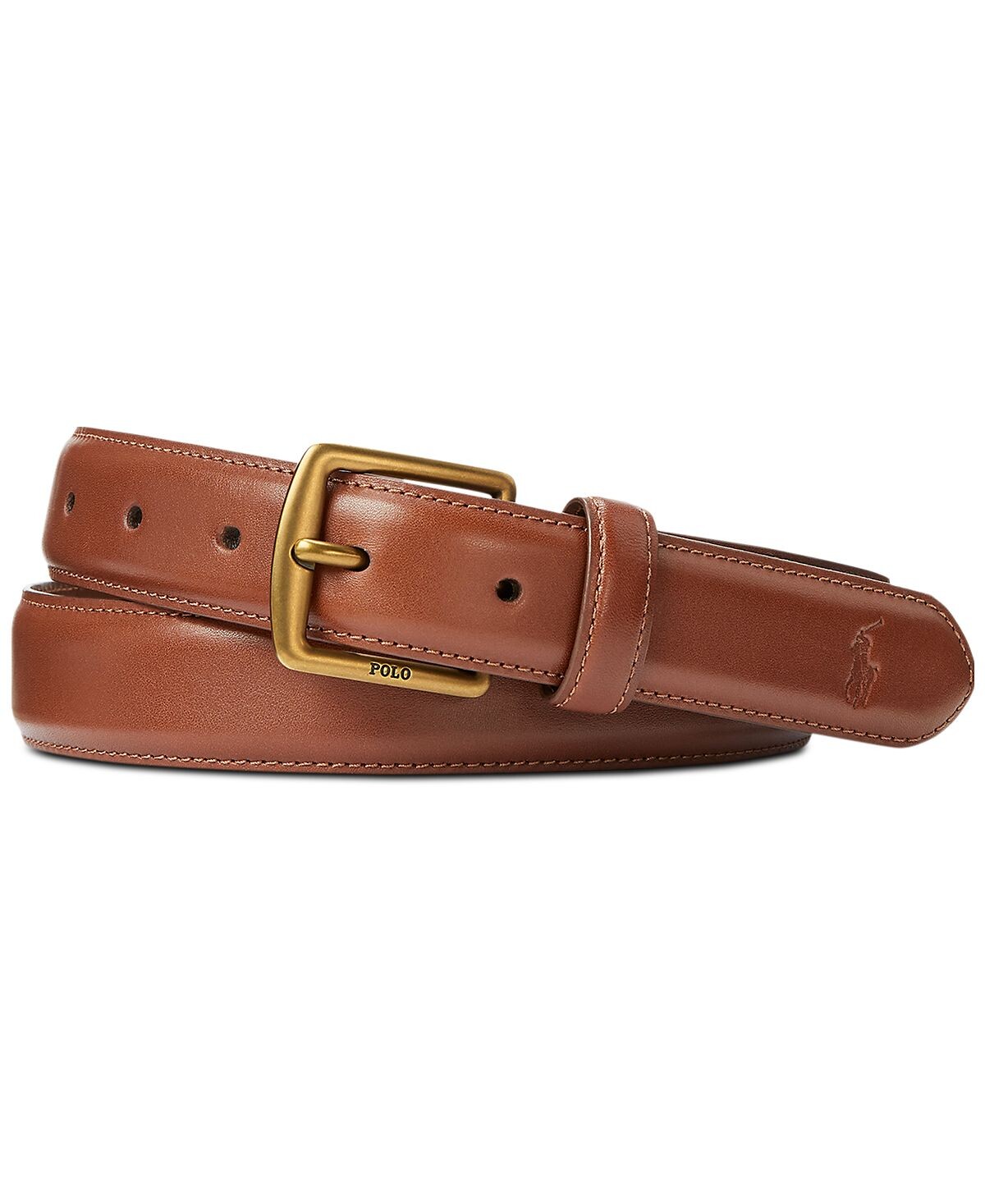 

Мужской классический ремень из натуральной кожи Polo Ralph Lauren, коричневый