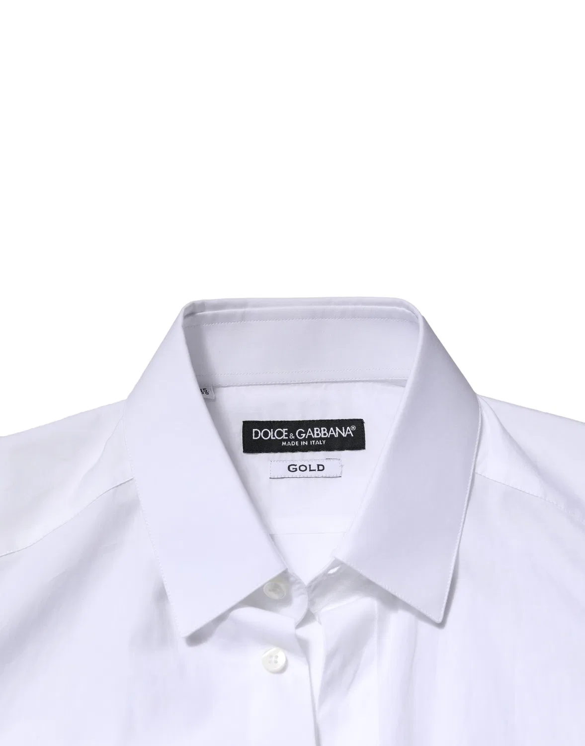 Мужская рубашка с вышивкой золотой короны и пчелы GOLD dress shirt Dolce & Gabbana, White — фото 2