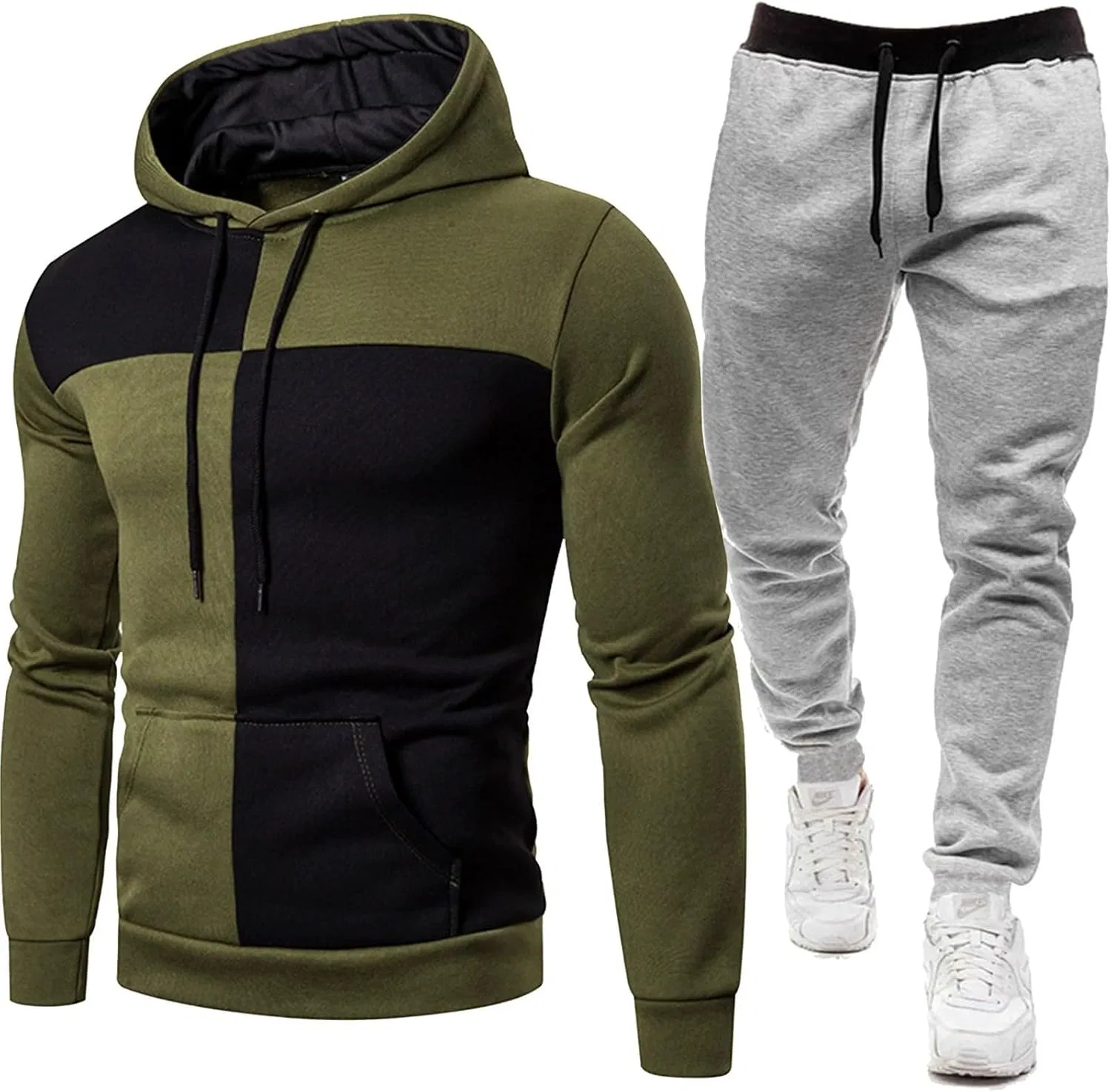 Спортивный костюм из флиса с капюшоном и джоггерами, Mint Green — фото 3