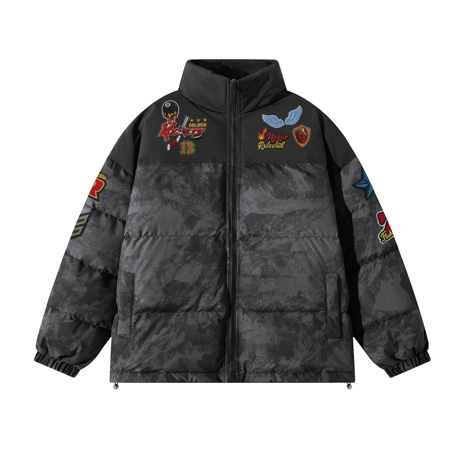 

Пуховик Unisex Stand Collar Thickened Others NEVER RULE, темно-серый