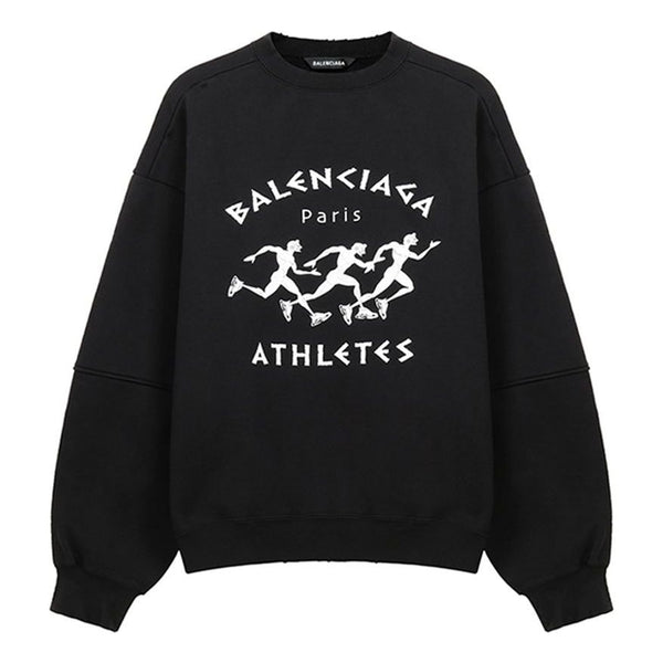 

Толстовка men's ss21 hole large round neck long sleeves black Balenciaga, черный