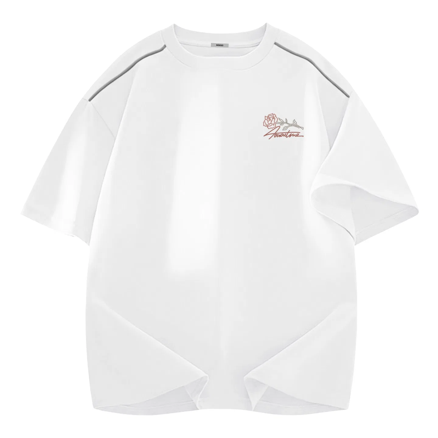 Футболка детская с принтом MINISO, Цвет: Quick-Drying Sweat-Wicking White (English Rose Chest Logo)