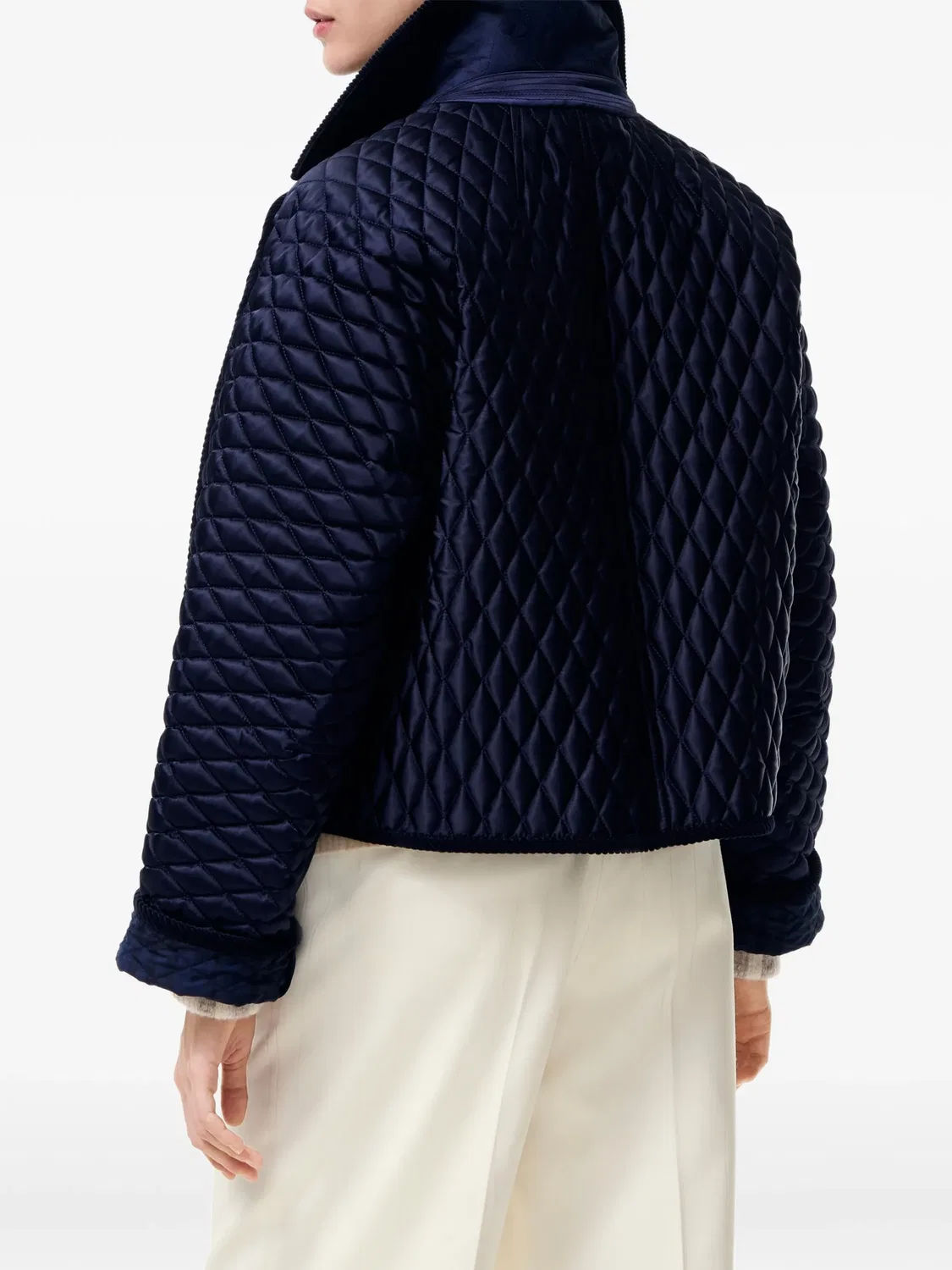 Укороченная стеганая куртка Floriston Burberry, синий — фото 3
