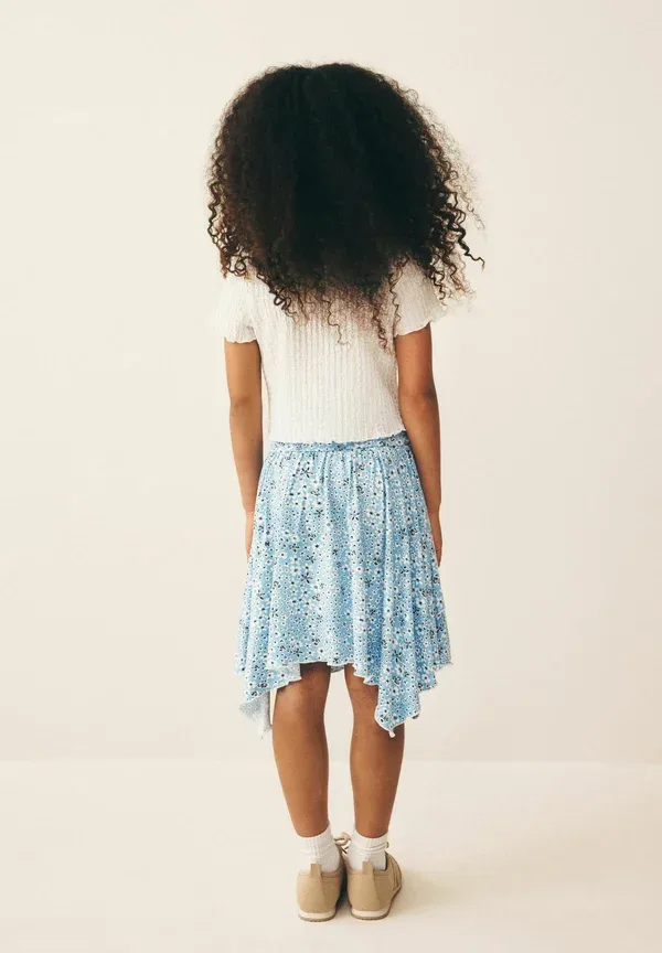 Юбка цветочный принт Regular fit - hanky hem skirt - a-line skirt Next Ditsy, голубой — фото 2