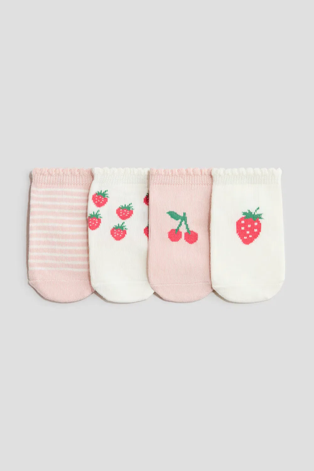 Набор из 4 коротких носков H&M, Hellrosa/Erdbeeren