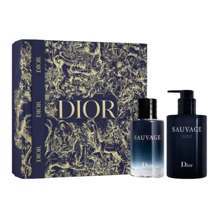Мужской подарочный набор с гелем для душа и парфюмом Wild Christmas Set, DIOR, Gold