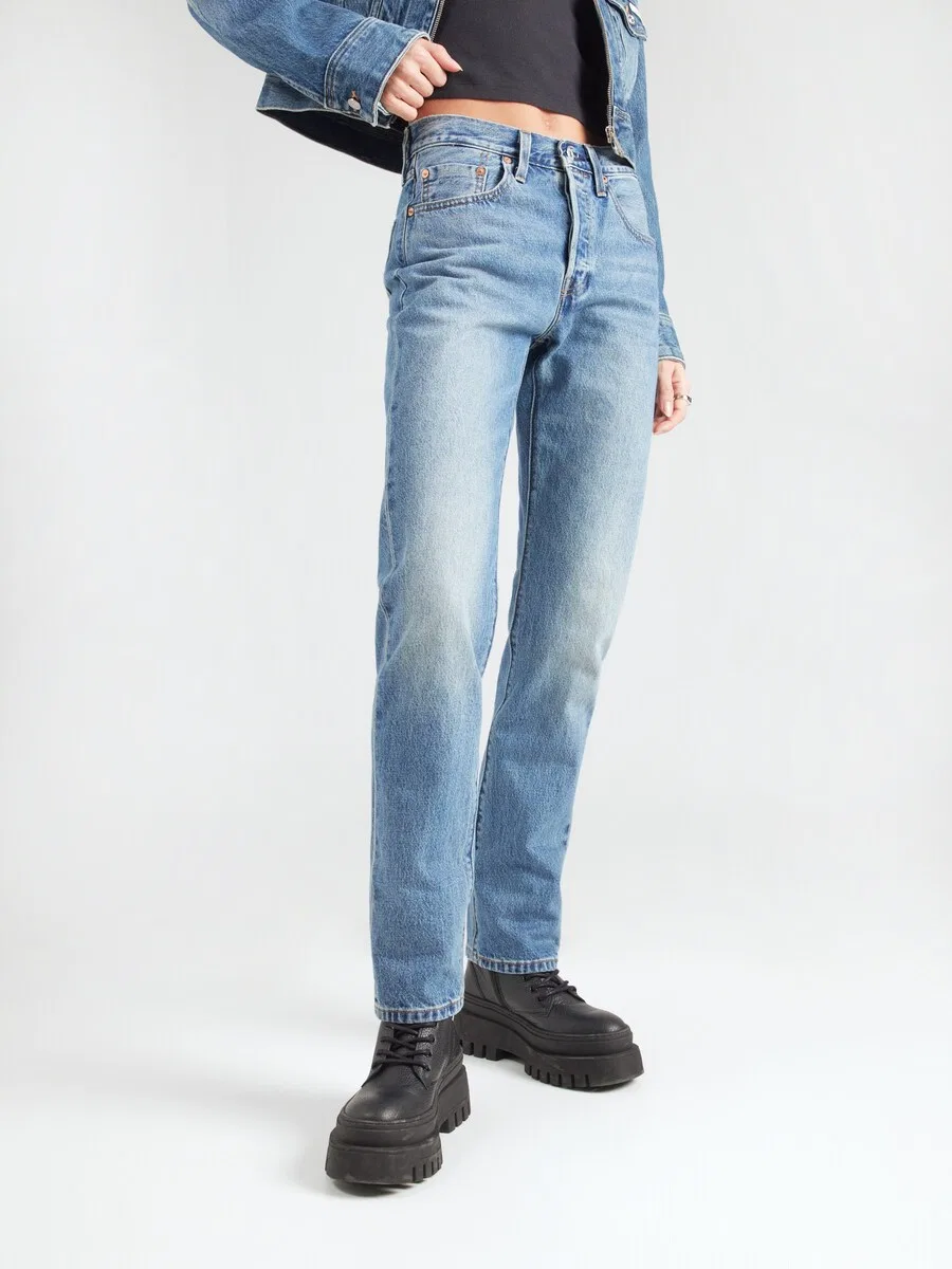 Джинсы LEVI'S Regular '501 JEANS FOR WOMEN' синего цвета — фото 3
