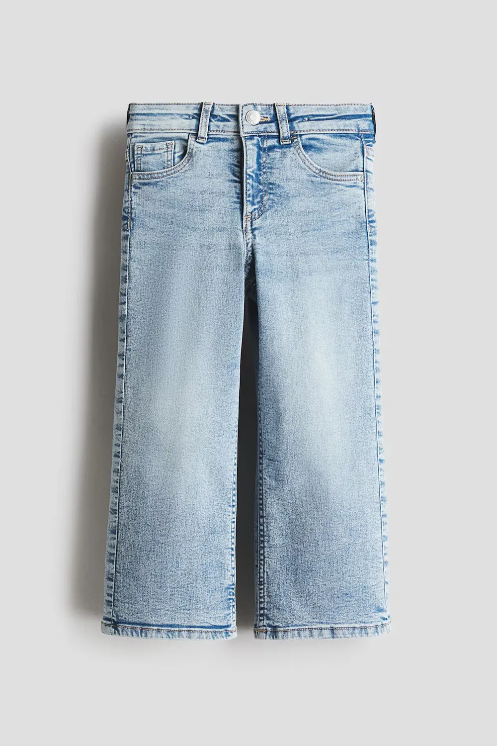 Джинсы с широкими штанинами из суперэластичной ткани H&M, Helles Denimblau