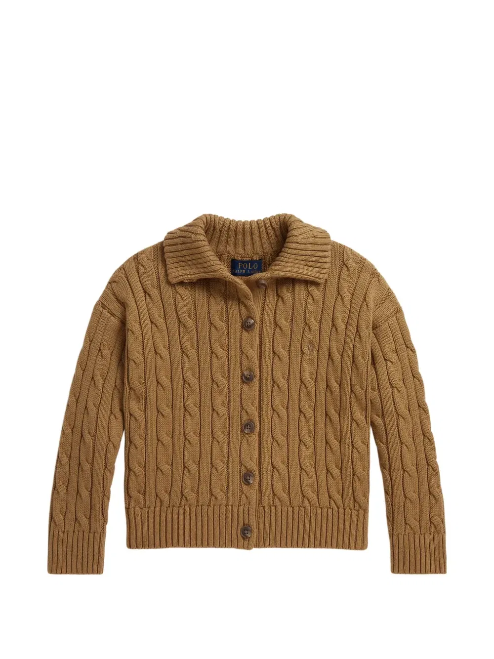 Кардиган фактурной вязки Polo Ralph Lauren Kids, коричневый