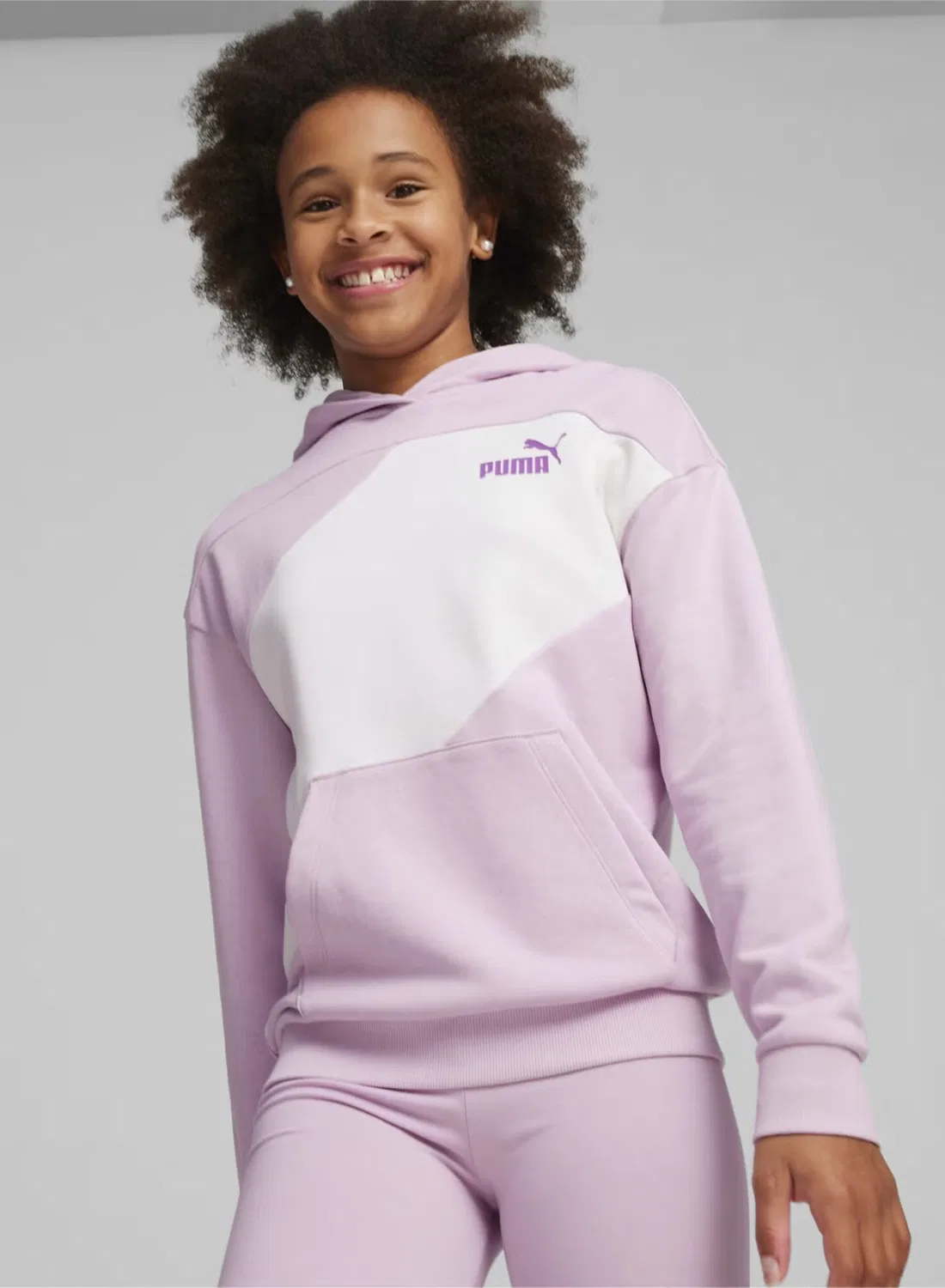 Худи с цветочным блоком Power Puma, фиолетовый