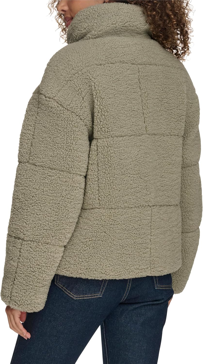 Женская куртка Levi's Teddy плюшевая с воротником-стойкой — фото 3