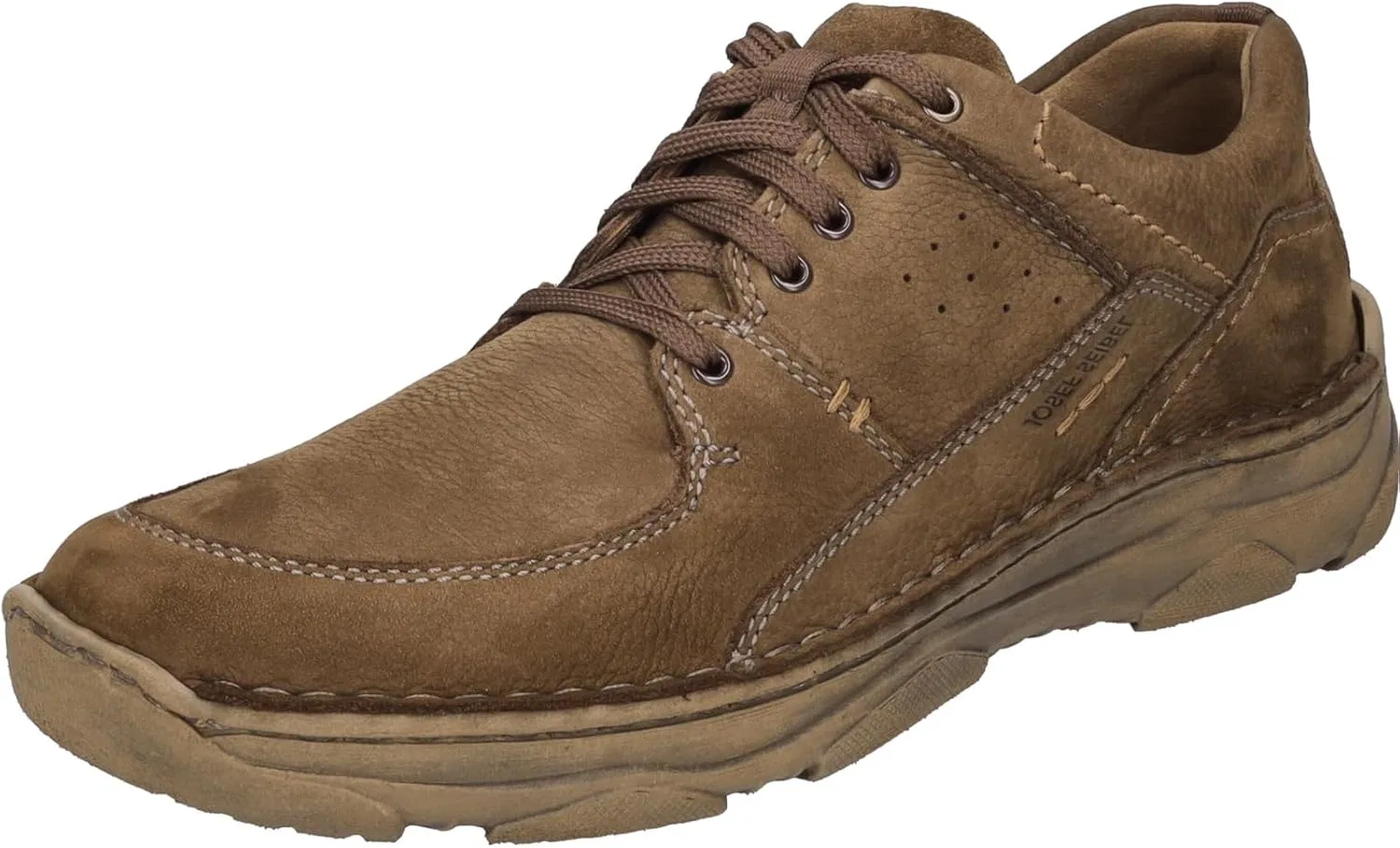Удобные мужские туфли Josef Seibel Liam 01, ширина H (широкая), сменная стелька, Camel