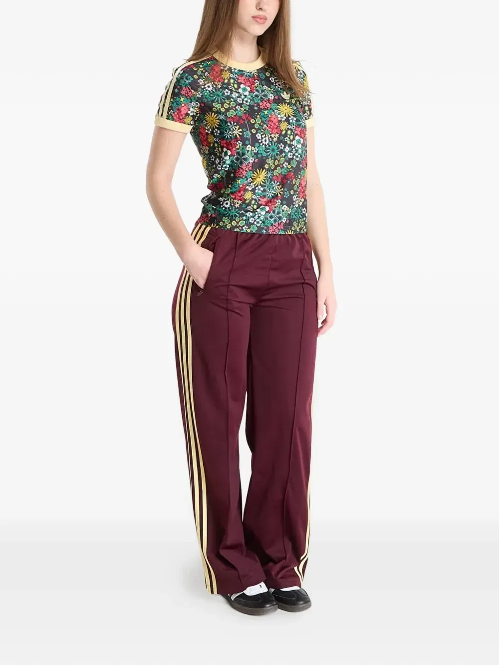 Футболка с цветочным принтом X Liberty London adidas, черный — фото 2