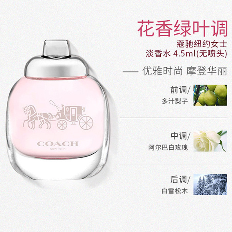COACH New York Women's Floral Enchantment Sample Perfume Set Eau De Parfum Eau De Toilette Grapefruit Peach 4.5ml+4.5ml — фото 3