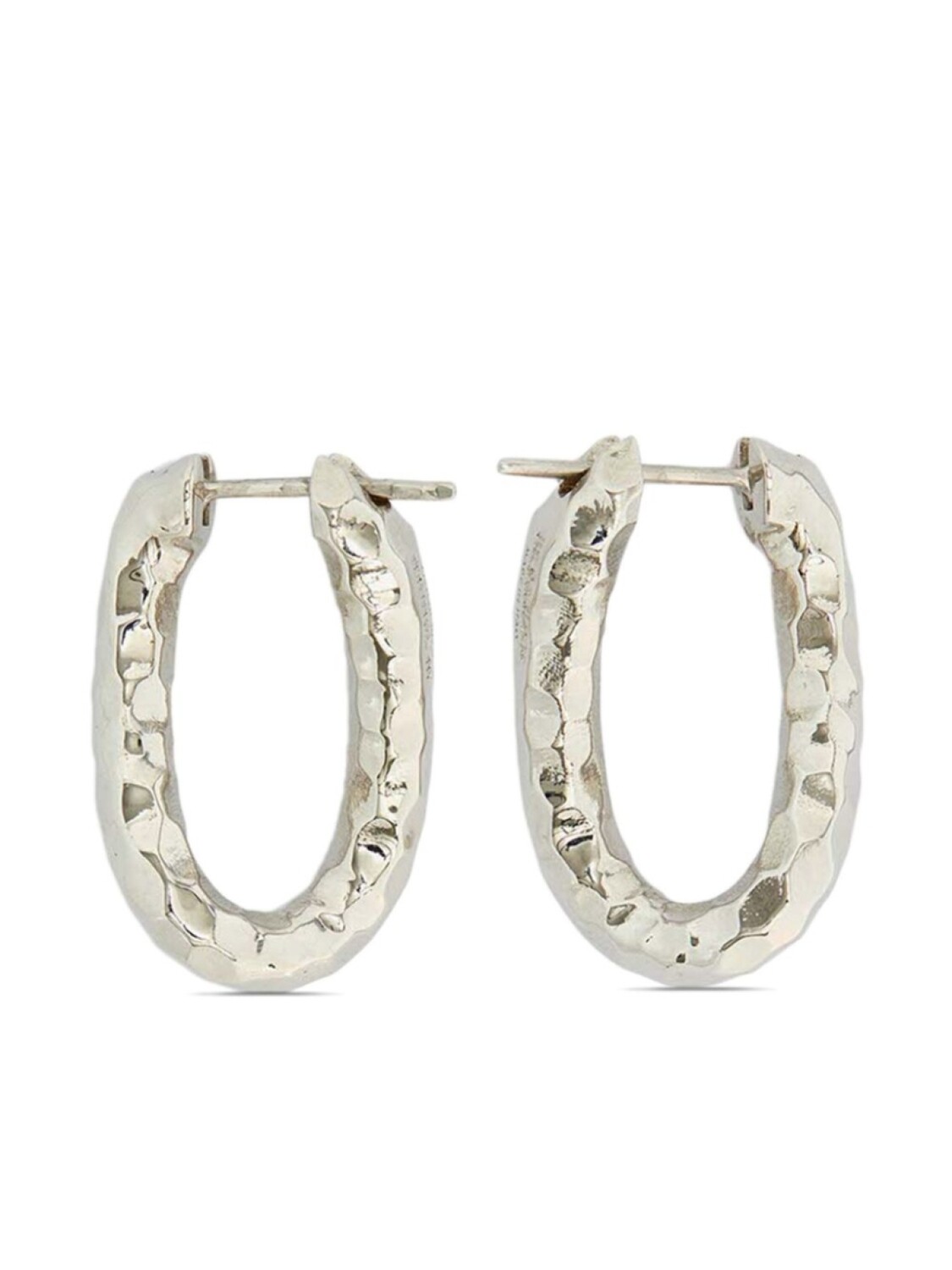 

Серьги-кольца с кованым эффектом Jil Sander, серебряный