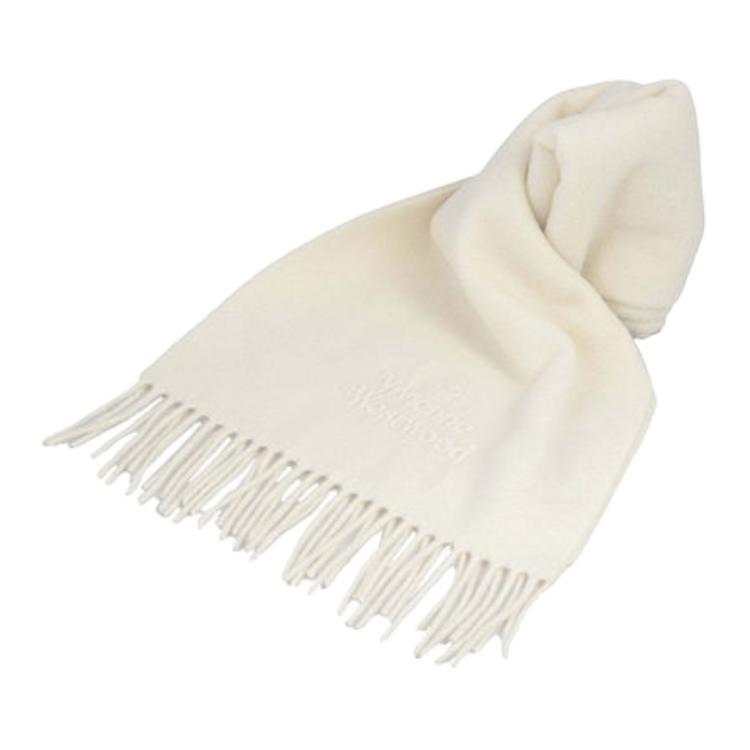 Vivienne Westwood Шерстяной вязаный шарф Unisex White — фото 3