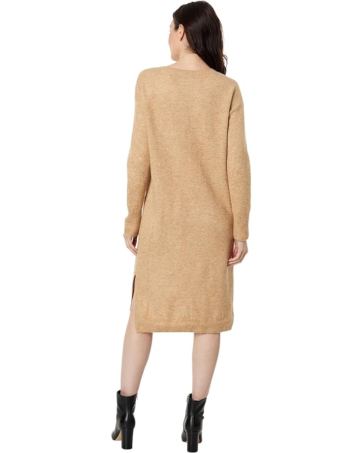 

Платье Vince Camuto V-Neck w/Side Slits Sweaterdress, цвет Latte Heather