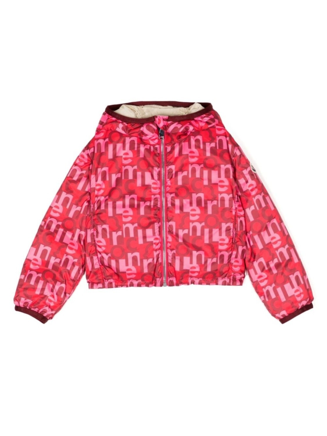 

Пуховик с логотипом Moncler Enfant, красный