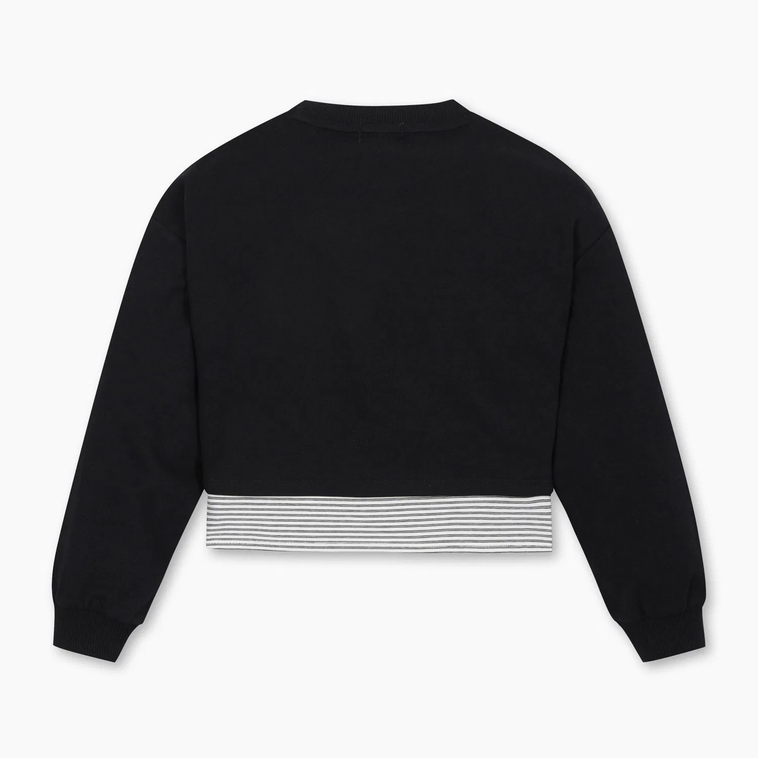 Детский свитшот Heart Cat Layered, чёрный, от Benetton Kids — фото 2