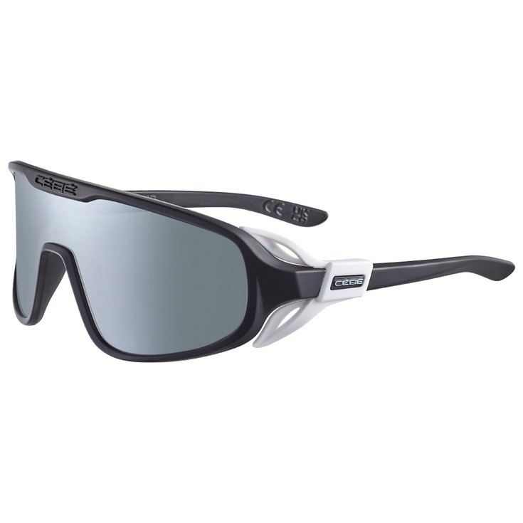 

Солнцезащитные очки, контур черный белый матовый серый кат. 3 серебристый Cebe