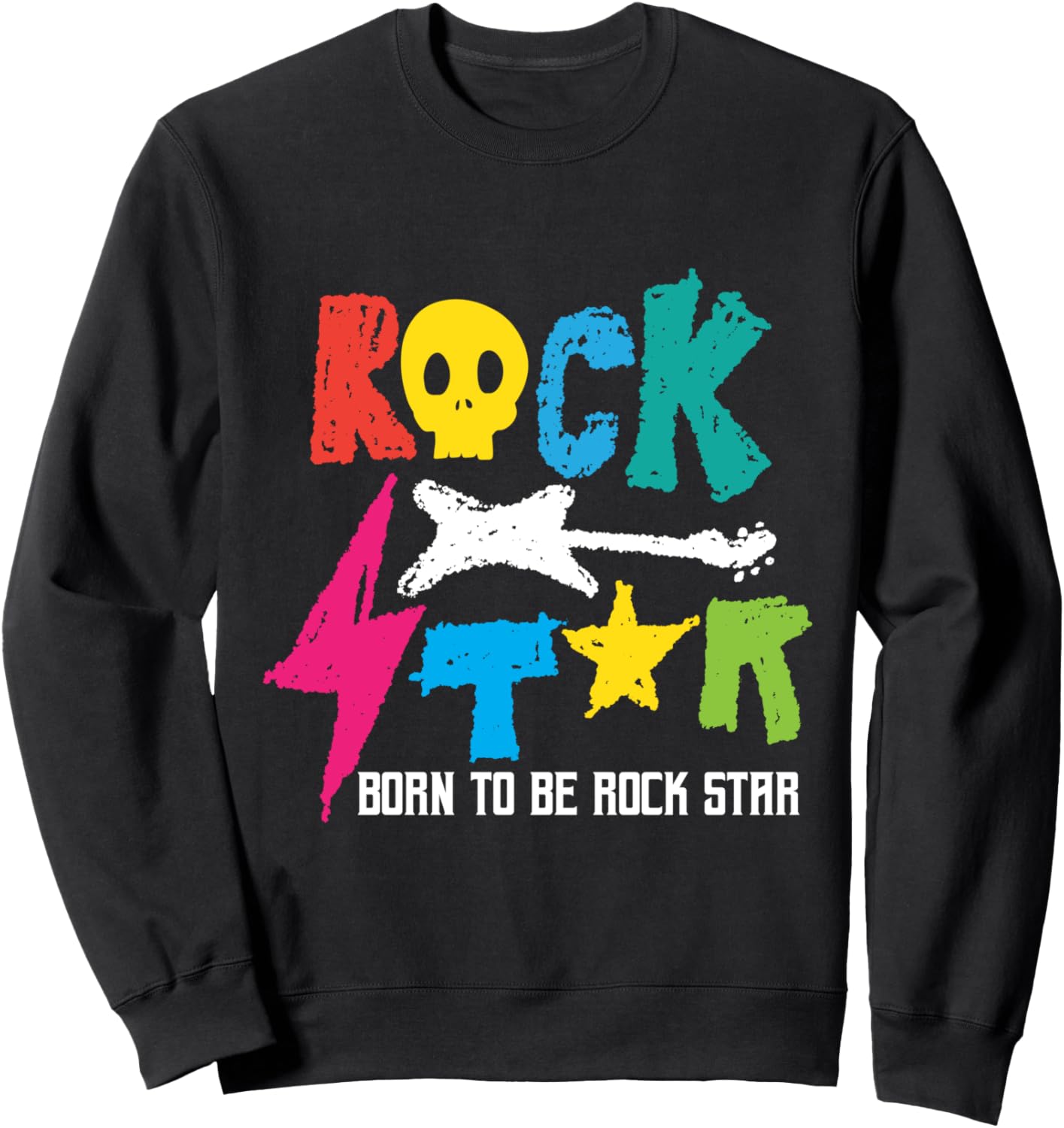 

Забавная толстовка Rockstar Born To Be Rockstar Music, черный (black 19-3911tcx), размер S Uab Kidkis