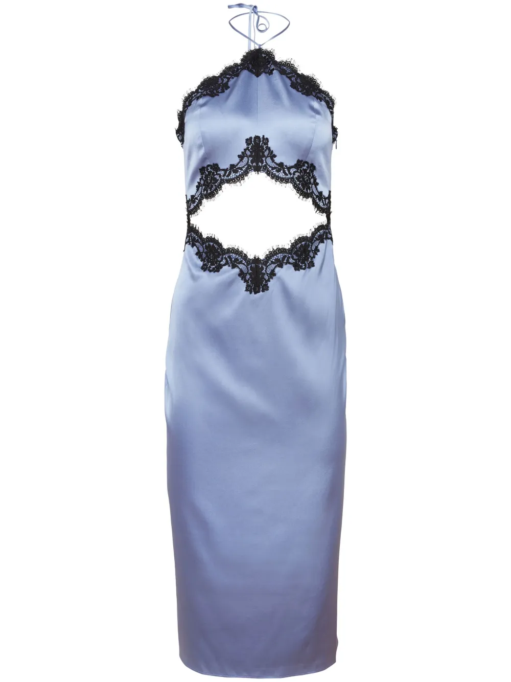 

Кружевное платье-комбинация с вырезом халтер Fleur Du Mal, синий