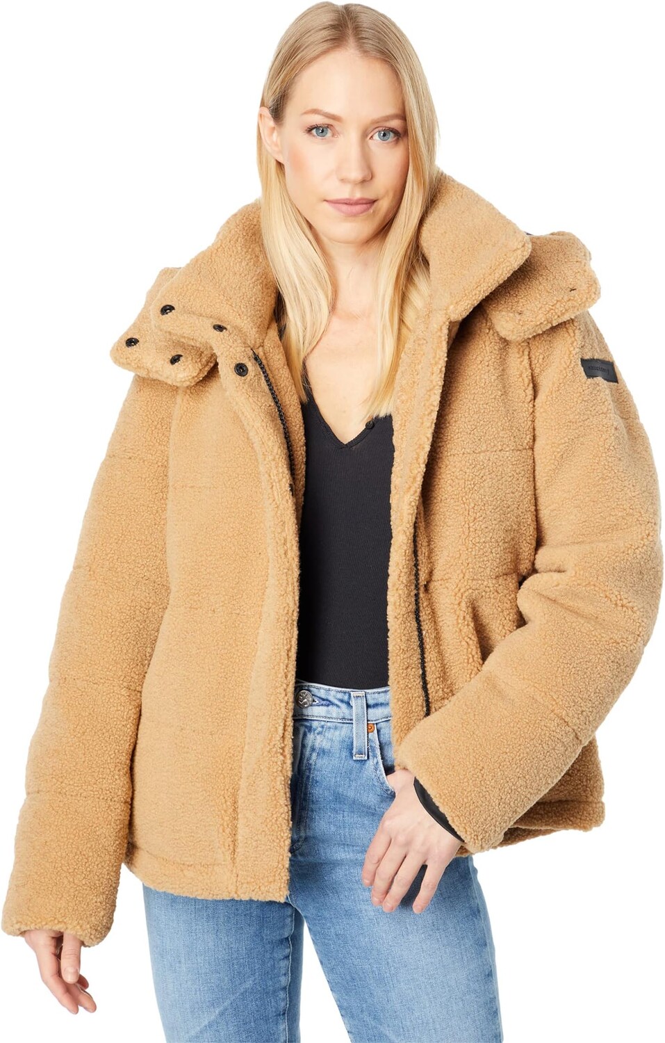 

Куртка Sanctuary Hooded Sherpa Down, кэмел