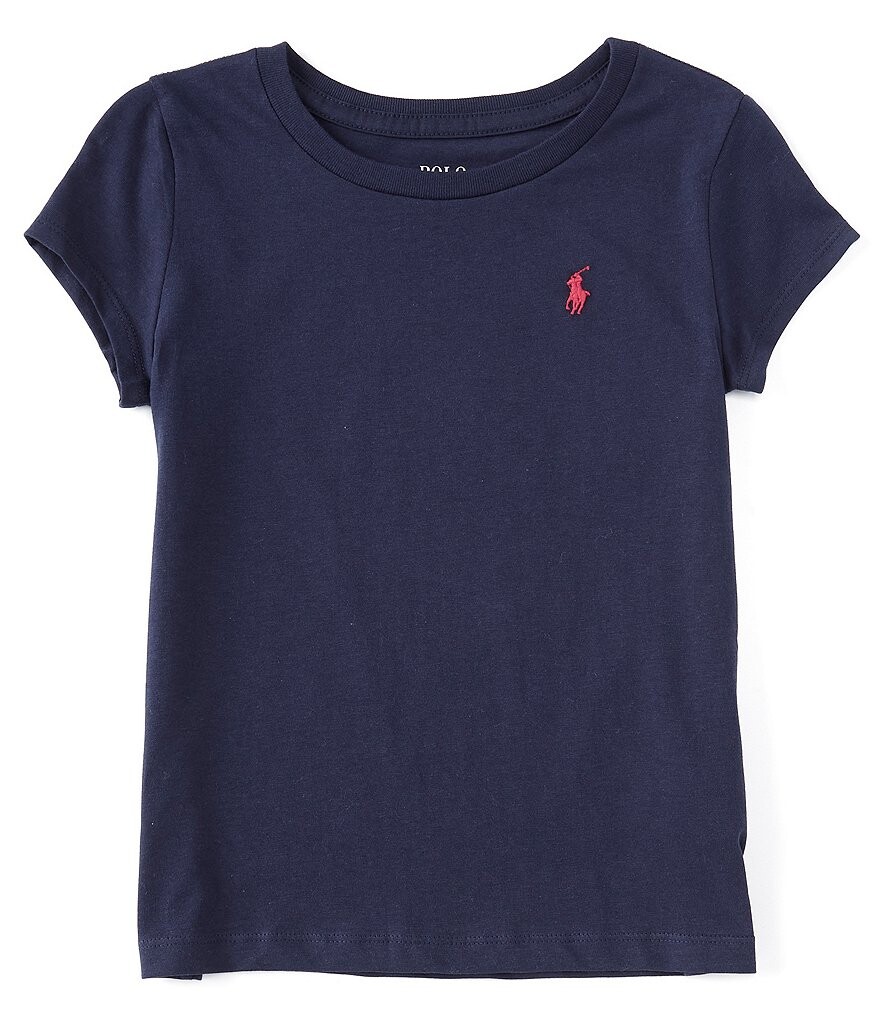 

Футболка с короткими рукавами Polo Ralph Lauren для больших девочек 7–16 лет Essentials, синий