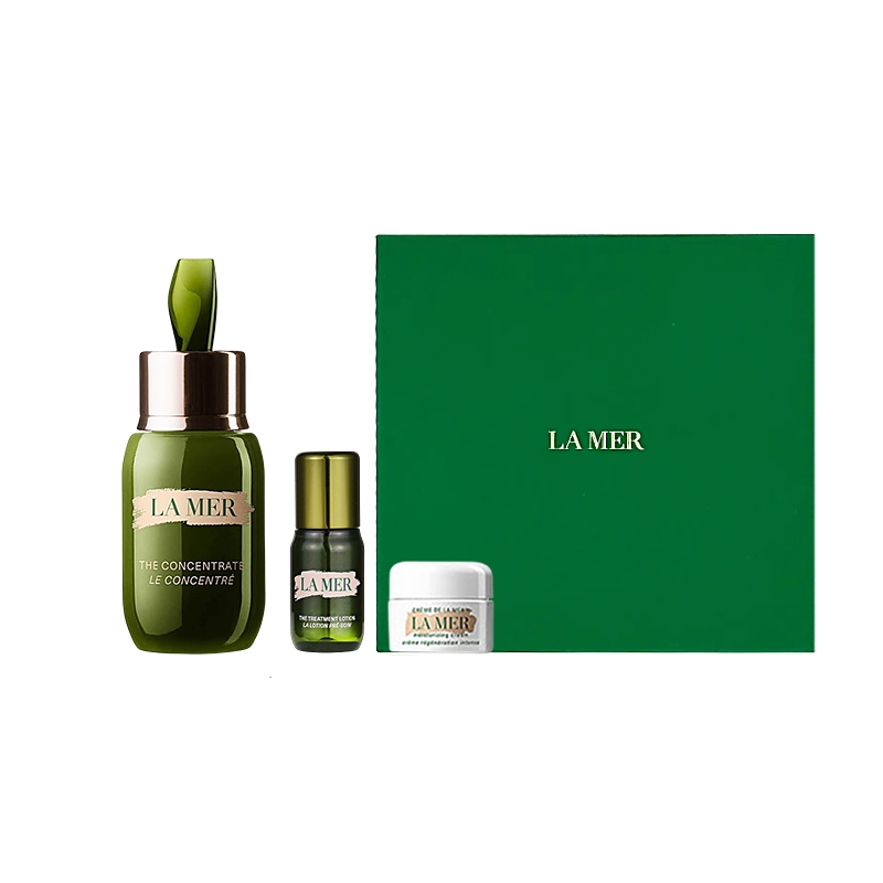 Набор для ухода за кожей La Mer: сыворотка, 15 мл + увлажняющая эссенция, 15 мл + крем, 3,5 мл