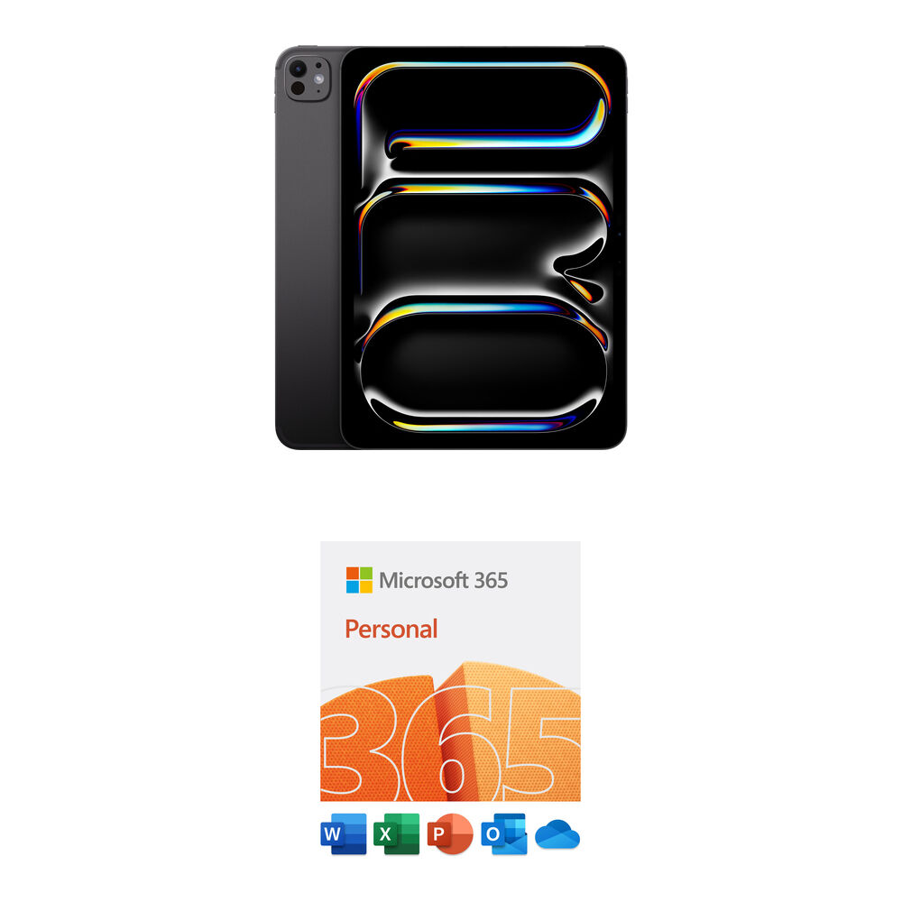 

Apple iPad Pro 11" на чипе M4 с годовой лицензией Microsoft 365 Personal (стандартное стекло, 512 ГБ, только Wi-Fi, цвет «черный космос»)