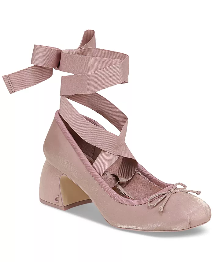 Декоративные балетки Della на шнуровке с квадратным каблуком Circus NY by Sam Edelman, серый