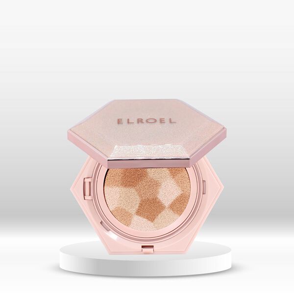 Корректирующая тональная основа-кушон 21 светло-бежевый, 12,5 г Elroel Blending compact cushion, цвет 21 light beige — фото 3