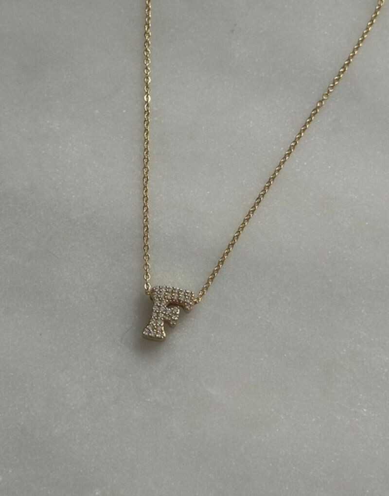 

Ожерелье Bymehshake Bubble Letter с буквой 'F', золотое