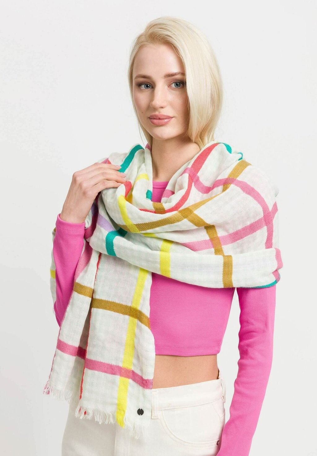 

Шарф COLOURFUL CHECK FRAAS, зеленый