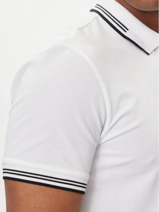 Поло slim fit Paul Boss, белый — фото 4